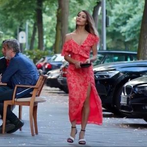 Amuse Society 1 shoulder midi dress w/side split